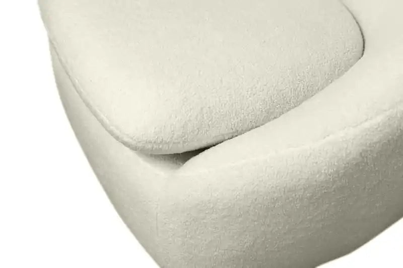 Fauteuil d'appoint incurvé en tissu bouclé chenille de 73 cm avec coussin d'assise amovible