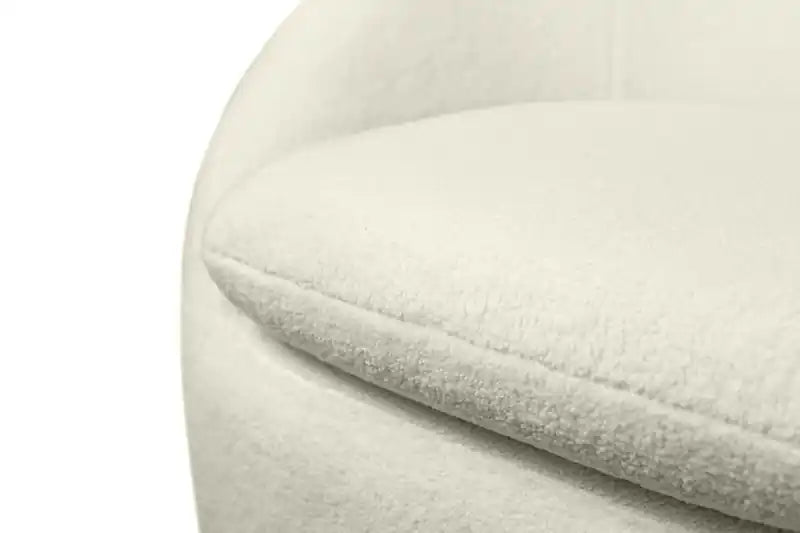 Fauteuil d'appoint incurvé en tissu bouclé chenille de 73 cm avec coussin d'assise amovible