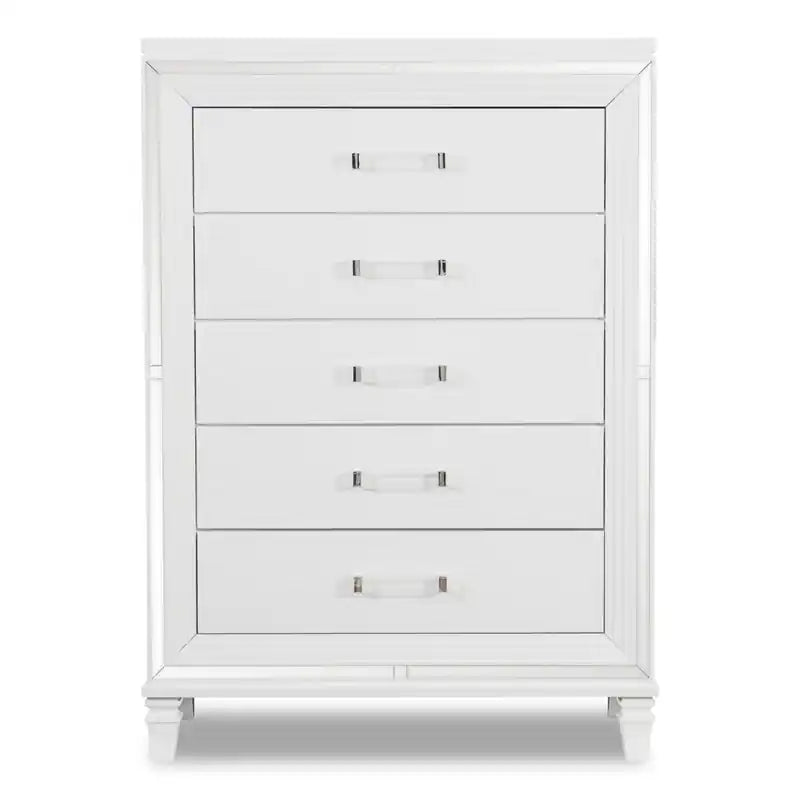 Commode de chambre, 5 tiroirs, 38 po L x 54,3 po H, Glamour