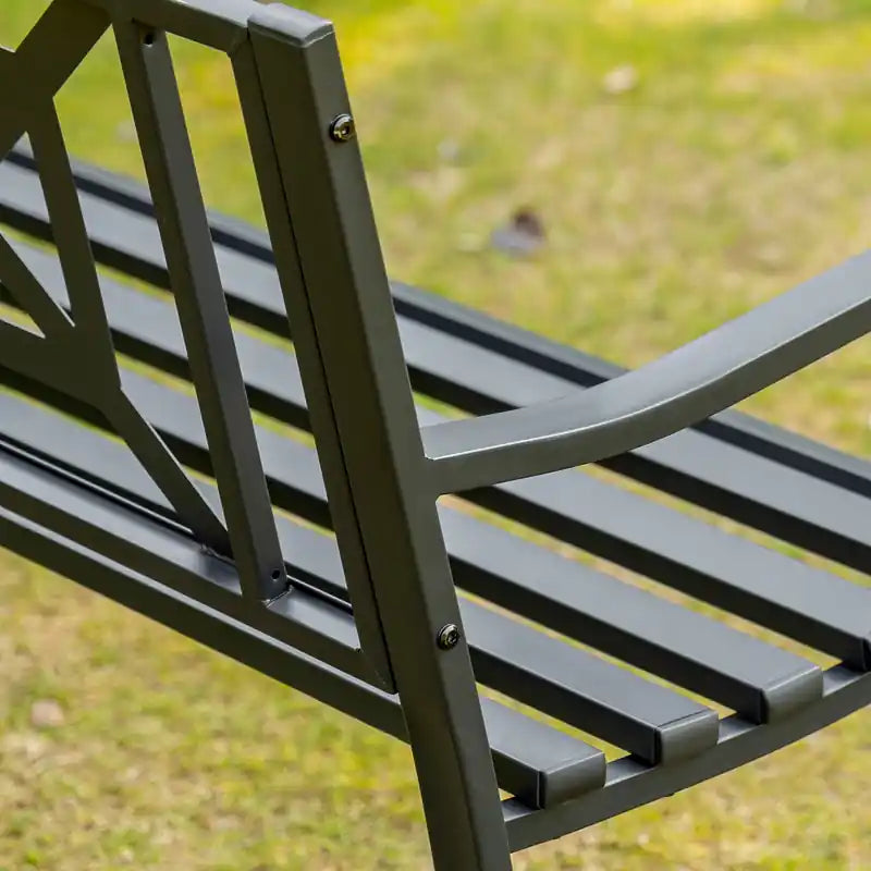 Banc de jardin en acier pour extérieur, banc de terrasse 2 places
