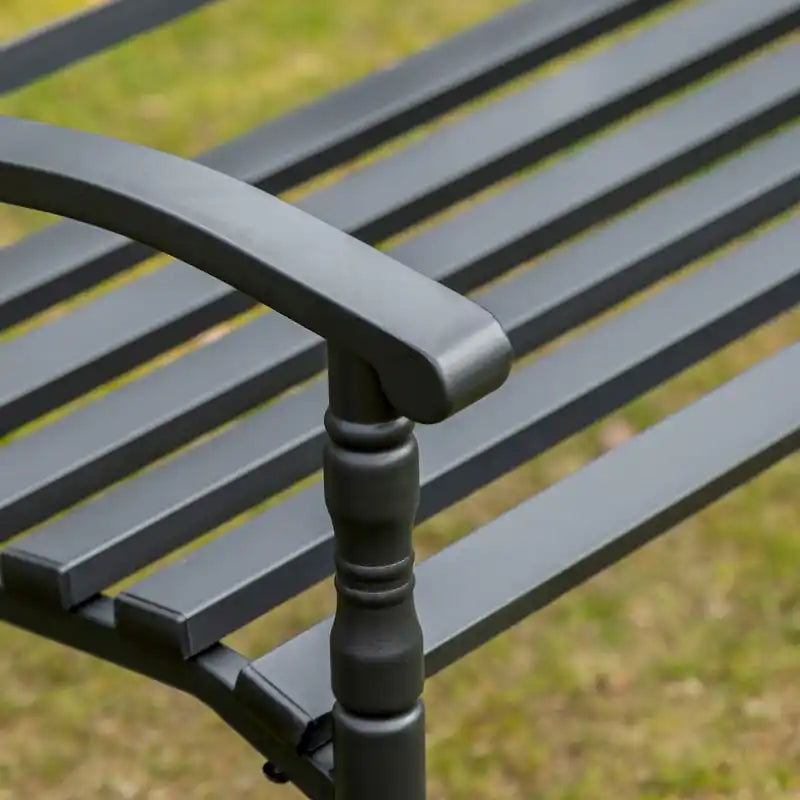 Banc de jardin en acier pour extérieur, banc de terrasse 2 places
