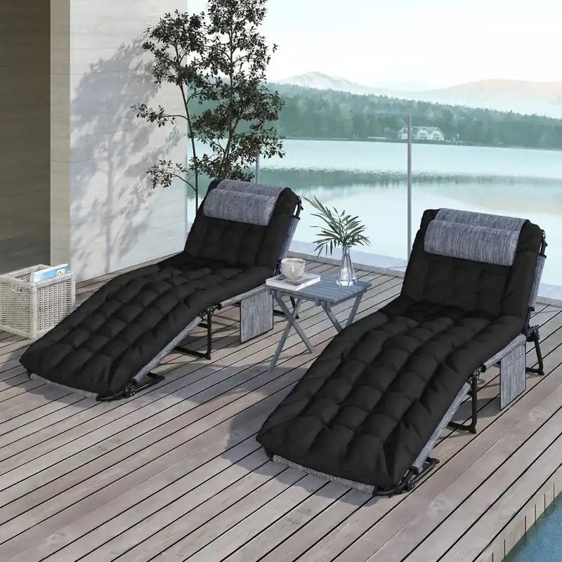 Chaises longues pliantes, Chaises longues de bronzage inclinables