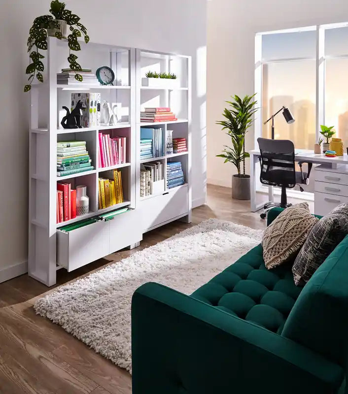 Bureau réversible avec rangement 47 pouces