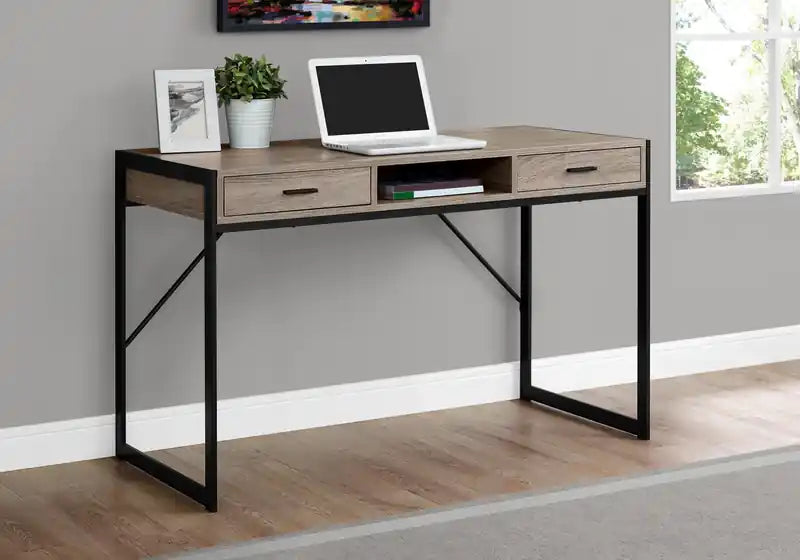 Bureau de 48 po avec 2 tiroirs et compartiment de rangement