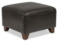 Zello 22.5 Faux Leather Ottoman with Wood Legs