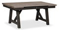 Zao Dining Table with 66-94W Extension, Melamine, Trestle Base